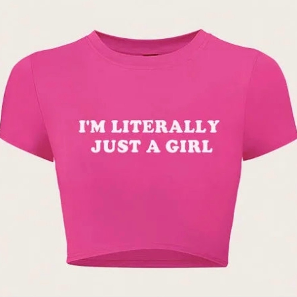 Pink Graphic Crop Top